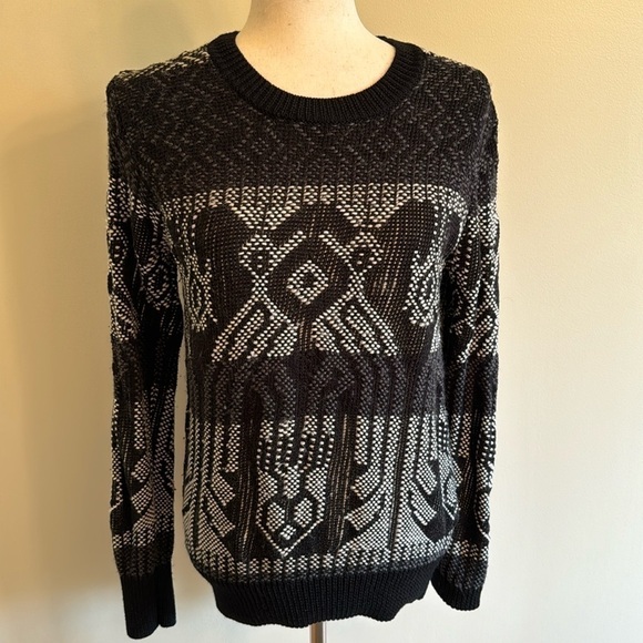 J. Crew Geometric Print Wool Blend Sweater Size XS - Picture 2 of 16